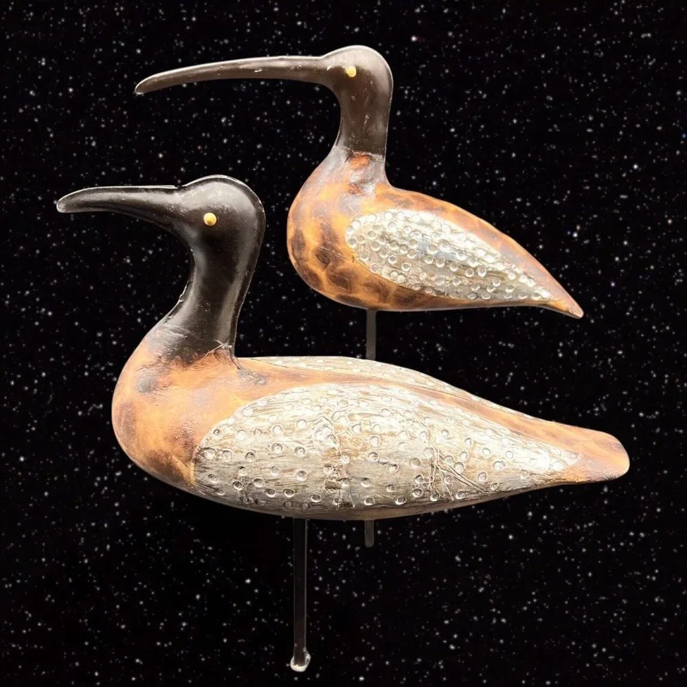 Pier 1 Shore Bird Set 2 w‎ Jewels Stones Decoration 8.25”T 7”W Lot Animals